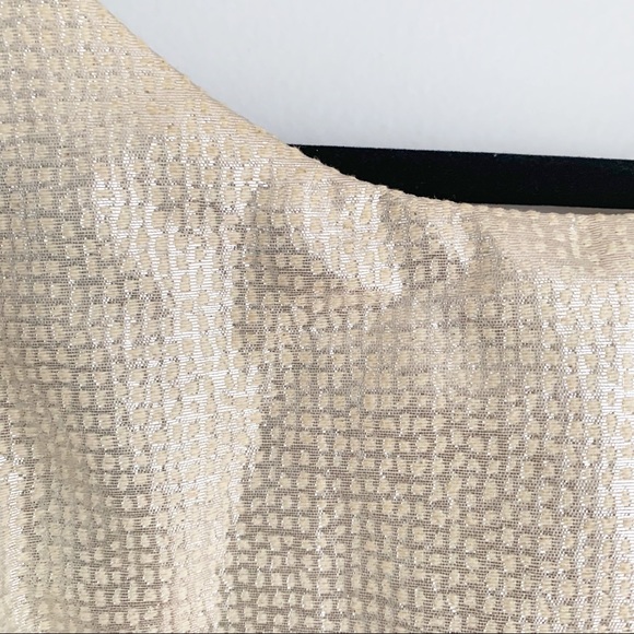 Dalia Cream And Silver Sheath Dress Size 2 - Picture 3 of 5